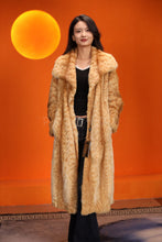 Load image into Gallery viewer, Full length natural bobcat fur coat with shawl collar