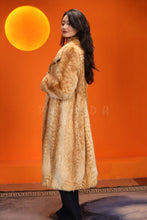 Load image into Gallery viewer, Full length natural bobcat fur coat with shawl collar
