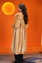 Load image into Gallery viewer, Full length natural bobcat fur coat with shawl collar