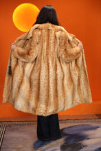 Load image into Gallery viewer, Full length natural bobcat fur coat with shawl collar