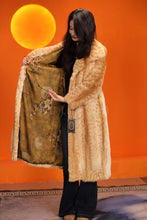 Load image into Gallery viewer, Full length natural bobcat fur coat with shawl collar