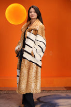 Load image into Gallery viewer, Full length natural bobcat and mink fur coat with shawl collar