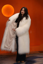 Load image into Gallery viewer, Full length Saga arctic fox fur coat with shawl collar