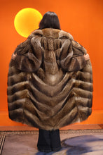 Load image into Gallery viewer, Full length natural racoon fur coat with english collar