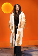 Load image into Gallery viewer, Full length natural cat fur hooded coat