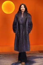 Load image into Gallery viewer, Full length natural racoon fur coat with shawl collar