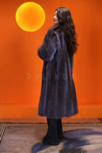 Load image into Gallery viewer, Full length natural racoon fur coat with shawl collar