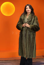 Load image into Gallery viewer, Full length natural racoon fur coat with shawl collar