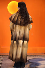 Load image into Gallery viewer, Full length natural golden marten coat with shawl collar
