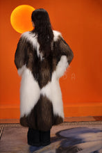Load image into Gallery viewer, Full length natural Saga fox fur coat with shawl collar