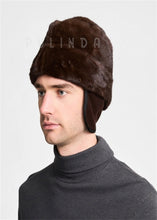 Load image into Gallery viewer, Mahogany Mink Cossack Hat for Men Shearling Cossack Mink Fur Hat High Quality Spring Winter Warm Fashion Caps for Men