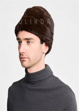 Load image into Gallery viewer, Mahogany Mink Cossack Hat for Men Shearling Cossack Mink Fur Hat High Quality Spring Winter Warm Fashion Caps for Men