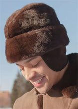Load image into Gallery viewer, Mahogany Mink Cossack Hat for Men Shearling Cossack Mink Fur Hat High Quality Spring Winter Warm Fashion Caps for Men