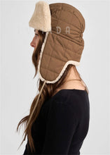 Load image into Gallery viewer, Shearling Sheepskin Aviator Hat in Olive and Tan Custom Winter Warm Soft Shearling Hat Womens Ushanka Sheep Fur Hat
