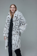 Load image into Gallery viewer, Saga fox fur coat  in imitation of lynx fur