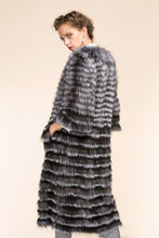 Load image into Gallery viewer, Real Silver Fox Fur Coat