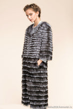 Load image into Gallery viewer, Real Silver Fox Fur Coat