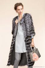 Load image into Gallery viewer, Real Silver Fox Fur Coat