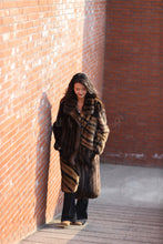 Load image into Gallery viewer, Full length natural Saga sable fur coat with shawl collar