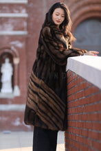 Load image into Gallery viewer, Full length natural Saga sable fur coat with shawl collar