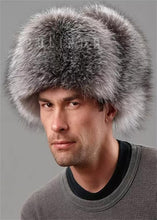 Load image into Gallery viewer, The Silver Fox Fur Trooper Hat for Men Wholesale Natural Fox Russian Ushanka Hats Winter Thick Warm Ears Fashion Bomber Earflap