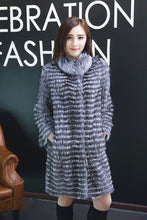 Load image into Gallery viewer, Striped Silver Fox Fur Coat