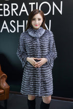 Load image into Gallery viewer, Striped Silver Fox Fur Coat