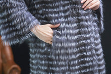 Load image into Gallery viewer, Striped Silver Fox Fur Coat
