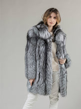 Load image into Gallery viewer, Real Silver Fox Fur Coat