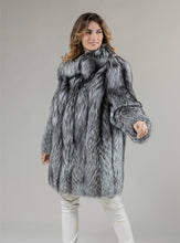 Load image into Gallery viewer, Real Silver Fox Fur Coat