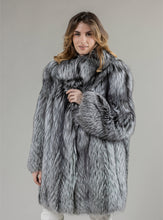 Load image into Gallery viewer, Real Silver Fox Fur Coat