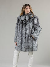 Load image into Gallery viewer, Real Silver Fox Fur Coat