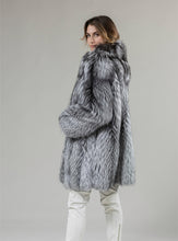 Load image into Gallery viewer, Real Silver Fox Fur Coat