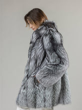 Load image into Gallery viewer, Real Silver Fox Fur Coat