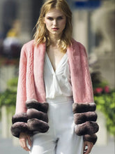 Load image into Gallery viewer, Black Grey Pink Mink Jacket Chinchilla Romany Fur Coat
