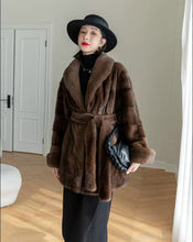 Load image into Gallery viewer, Brown Saga Mink Blazer Coat
