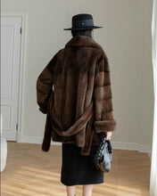 Load image into Gallery viewer, Brown Saga Mink Blazer Coat
