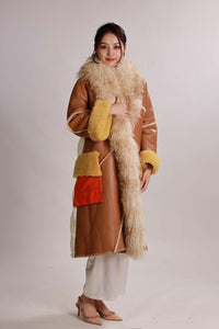 Beige Sheepskin Penny Lane coat Down Coat