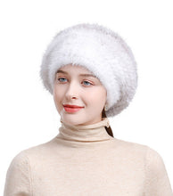 Load image into Gallery viewer, Ladies Mink Fur Beret Hat