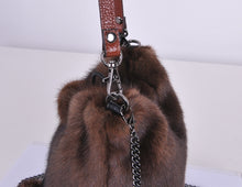 Load image into Gallery viewer, Ladies Mink Fur Shoulder Bucket Bag