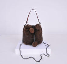 Load image into Gallery viewer, Ladies Mink Fur Shoulder Bucket Bag