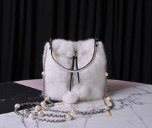 Load image into Gallery viewer, Ladies Mink Fur Shoulder Bucket Bag