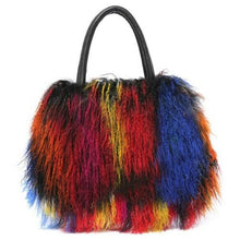 Load image into Gallery viewer, Ladies Mongolian Sheep Fur Handbag with Multicolor