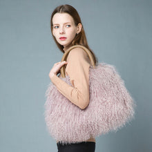 Load image into Gallery viewer, Ladies Mongolian Sheep Fur Handbag with Multicolor