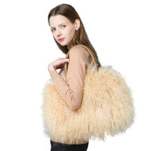 Load image into Gallery viewer, Ladies Mongolian Sheep Fur Handbag with Multicolor