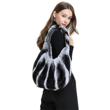 Load image into Gallery viewer, Ladies Real Rex Chinchinlla Fur Shoulder Bag Handbag