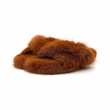 Load image into Gallery viewer, Mink Flat Sandals Outdoor Fur Slides