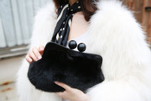 Load image into Gallery viewer, Mink Fur Ladies Clutch Party Bag in Black