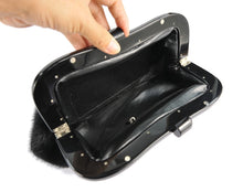 Load image into Gallery viewer, Mink Fur Ladies Clutch Party Bag in Black