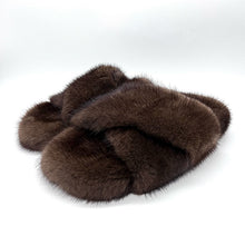 Load image into Gallery viewer, Mink Sandals Fur Flat Slides